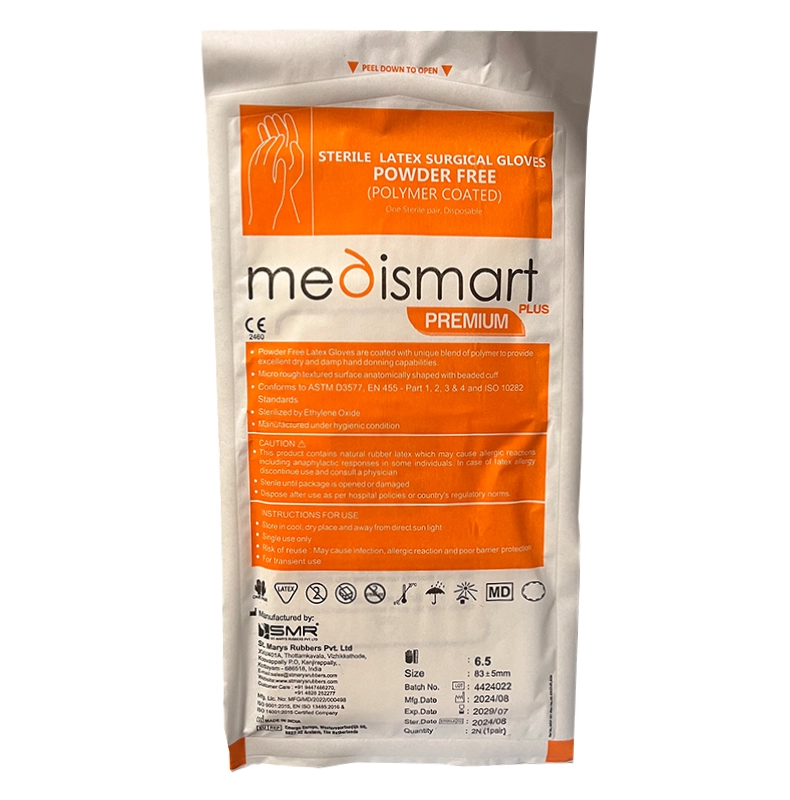 دستکش جراحی بدون پودر مدی اسمارت - Medismart سایز 6.5